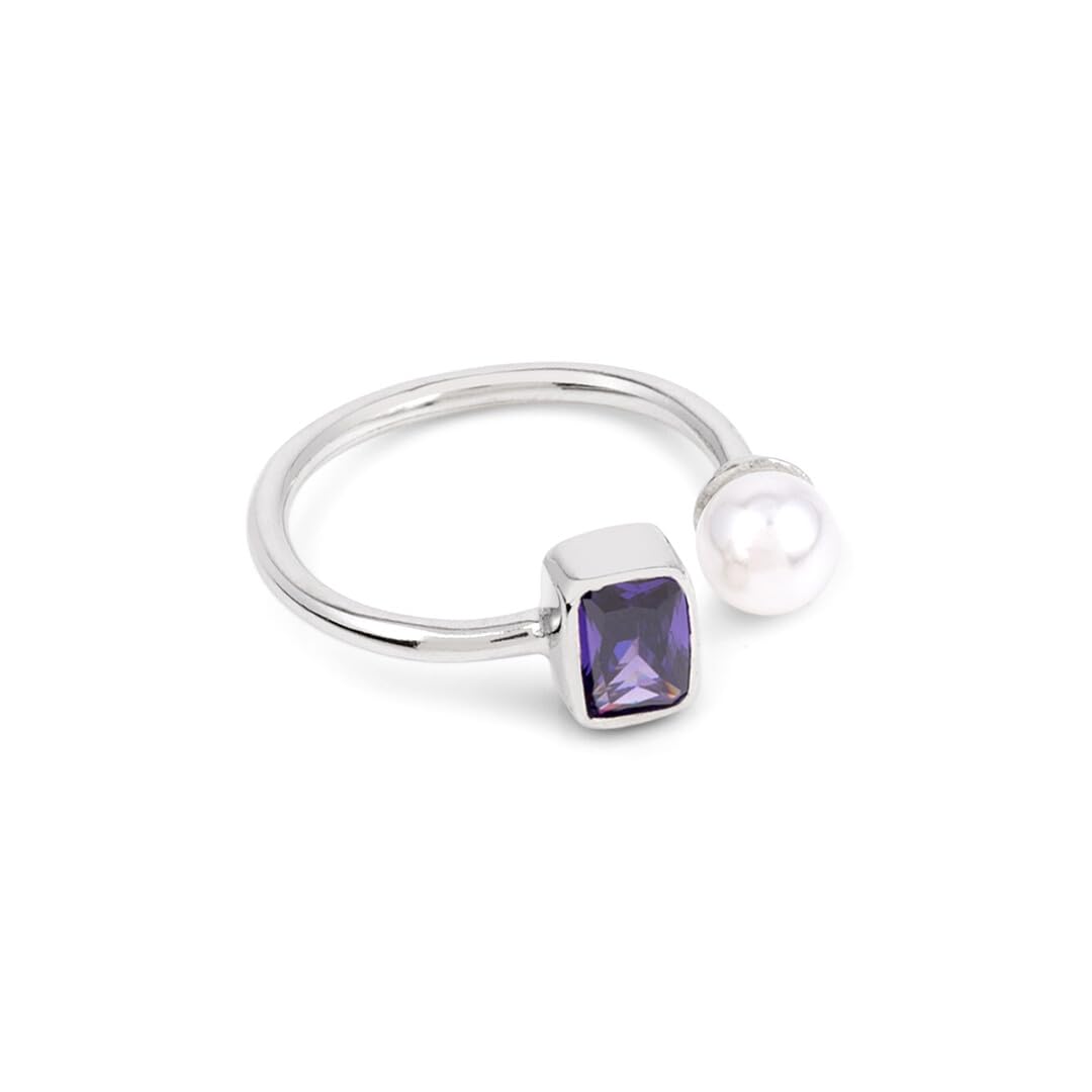 March by FableStreet 925 Sterling Silver Amethyst Pearl Ring Adjustable Ring| Rings to gift for Women & Girls | With Certificate of Authenticity and 925 Stamp (B0C8MYL66G) Amazon Price History, Amazon Price Tracker