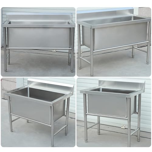 Genérico Servicio de Servicios de Acero Inoxidable Pesado se Hunde con Drenboard y Soporte Ajustable, Single Bowl Industrial Laundry Fiderazgo para Restaurante de Cocina Comercial