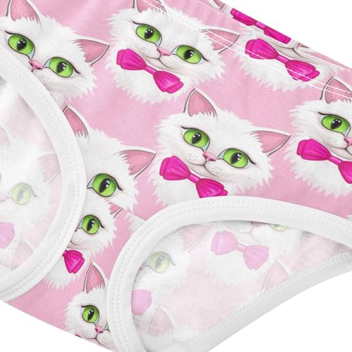 Joisal Toddler Underwear Floral 2t Cotton Panties for Girl Bright Kids Undies Briefs Cute Cats Green Eyes Pink4