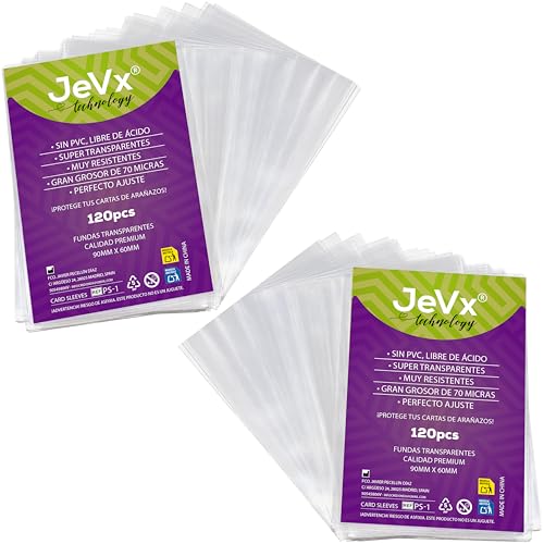 JEVX 240 Fundas Cartas Virus A MEDIDA, Fundas para Cartas Juego Virus de Mesa, Tamaño 90x60mm, Válido para Las Expansiones Virus 2 y Halloween