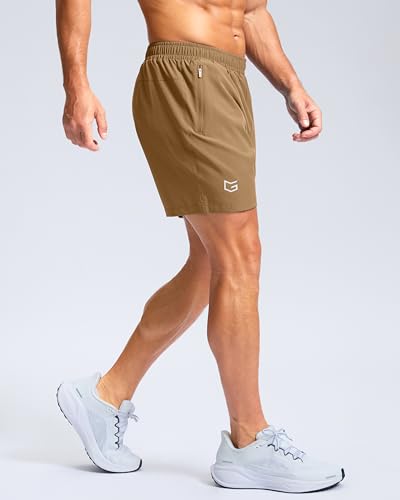 Image of G Gradual Men's Athletic Running Shorts with Zipper Pockets Quick Dry 7 inch / 5 inch / 9 inch Workout Gym Shorts for Basketball Hiking