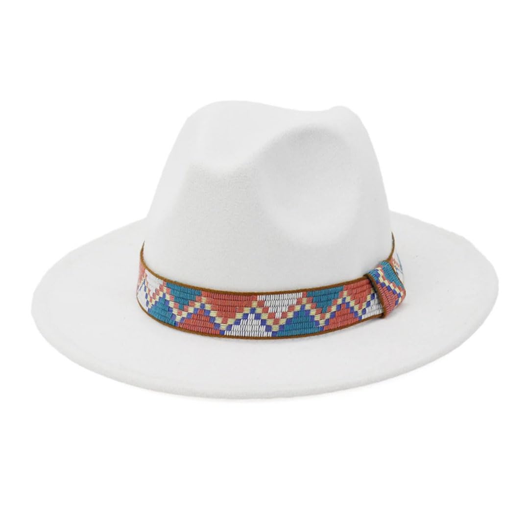 Kobiety mężczyźni Sombrero wełniany vintage filcowy kapelusz fedora szerokie rondo eleganckie zimowe czapki jazzowe