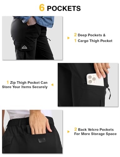 TBMPOY Women's Hiking Cargo Pants Lightweight Water Resistant Quick Dry Fishing Camping Travel Work Pant with 6 Pockets4