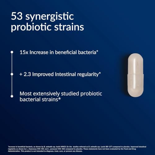 Image of Kijimea K53 Probiotic, 53 Synergistic Strains, High Diversity, Zinc & Vitamin B6, Supports Healthy Gut Microbiome & Intestinal Regularity, for Women & Men, No Refrigeration, 90 Capsules (3 Pack)