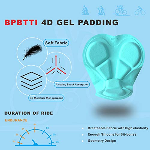 Bpbtti MM291 Women'S Cycling Short Capris 3D Gel Padded Bicycle Knickers Biking Pants Bike Tight Breathable thumb #4