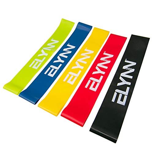 Elynn Stretch Bands for Exercise-12-inch Full Body Workout Set of 5 Resistance Bands Perfect for Home Fitness, Stretching, Strength Training, Physical Therapy, Pilates Bands for Exercise (5pcs)