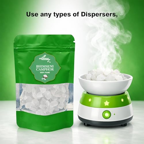 Image of Bhimseni Camphor 100g | High Purity 100% Kapur | Lab Tested | Pooja, Hawan, Aarti, Meditation & Aromatherapy | Electric Camphor Diffuser & Dhoop Burner Use