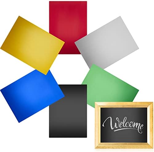 6 Pack 5 x 7 Inch Metal Engraving Sheets Multicolor Laser Engraving Blanks 0.8 mm Anodized Aluminum Sheets for Precision Etching Tool Tip Engraver DIY Interior Signs Badges Crafting