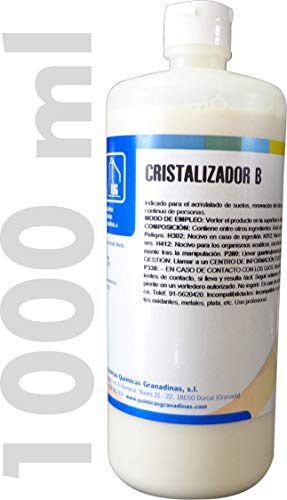 Cristalizador B de IQG, para maquinas. Para el tratamiento de abrillantado y restauración de suelos de terrazo, marmol, etc. nuevos o deteriorados por el transito. (1 L)