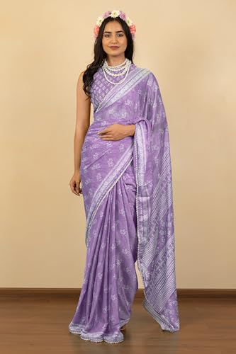 Image of MIRCHI FASHION Women Saree Leheriya Print Chiffon | Lightweight Traditional Sari for Farewell and Wedding Ceremonies with Unstitched Blouse Piece