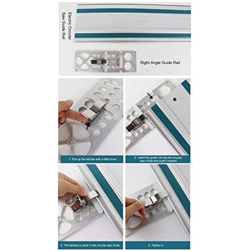 Right Angle Circular Saw Guide Rail Angle Stop Track Saw Square Accessories Compatible with Festool and Makita Guide Rail Woodworking 90 Degree Right Angle Guide - Image 3
