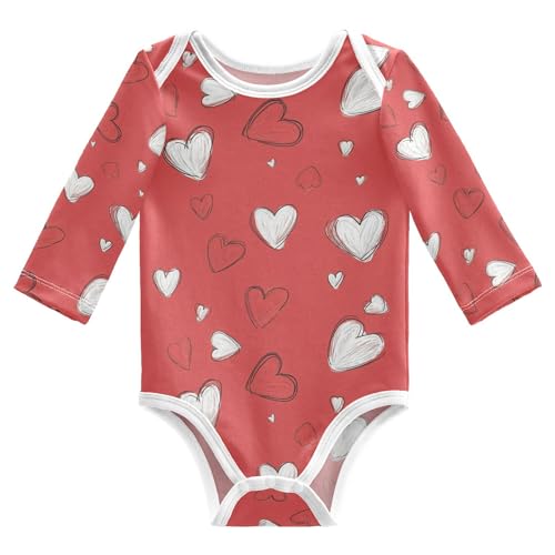 Wudan Cartoon Cute Love Hearts Bodysuit for Baby Soft Cotton Infant Girl Clothes for Month Boy Baby Shower 9M
