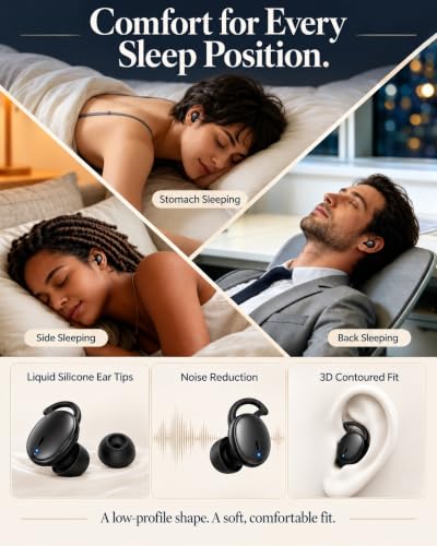 Sleep Earbuds for Side Sleepers, Small Invisible Ear Plugs for Sleeping | Ultra Comfortable Ear Buds for Sleeping & Snoring, Noise Cancelling Sleep Pods & Ear Plugs for Night & Bedtime - image 5