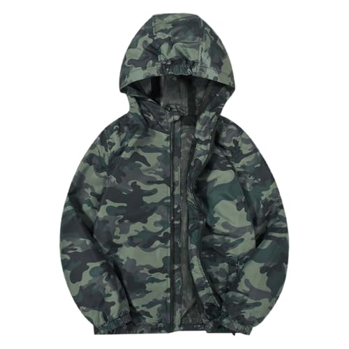 Generisch Chaqueta de invierno para niños 140, cortavientos, abrigo con libros juveniles 13, Verde oscuro., 6