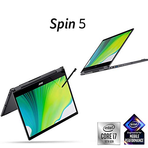 Image of Acer Spin 5 Convertible Laptop, 13.5 inch 2K 2256 x 1504 IPS Touch, 10th Gen Intel Core i7-1065G7, 16GB LPDDR4X, 512GB NVMe SSD, Wi-Fi 6, Backlit KB, FPR, Rechargeable Active Stylus, SP513-54N-74V2