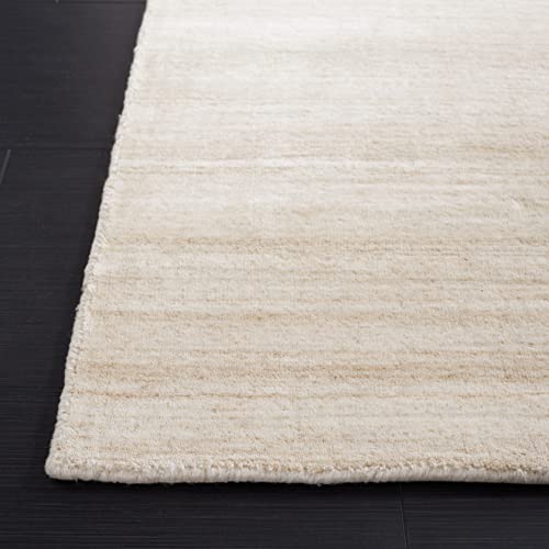Tapete decorativo beige 2' x 3' hecho a mano en lana y viscosa miniatura 2