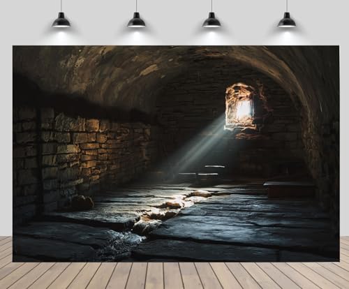 Fondo fotográfico 10x8 ft de interior cueva medieval miniatura 1