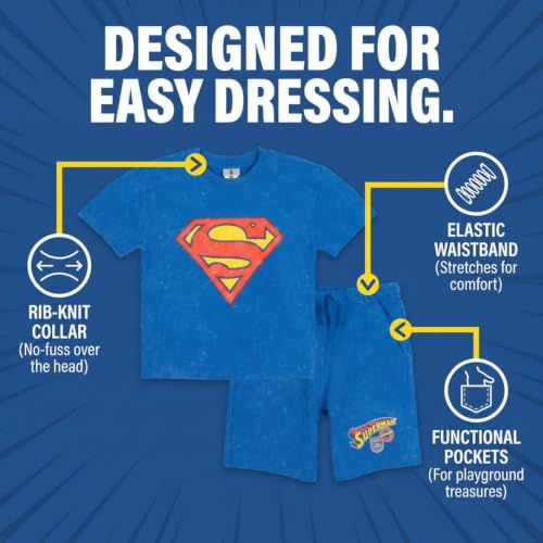 Image of DC Comics T-Shirt and French Terry Shorts Outfit Set Toddler to Big Kid Sizes (2T - 14-16)
