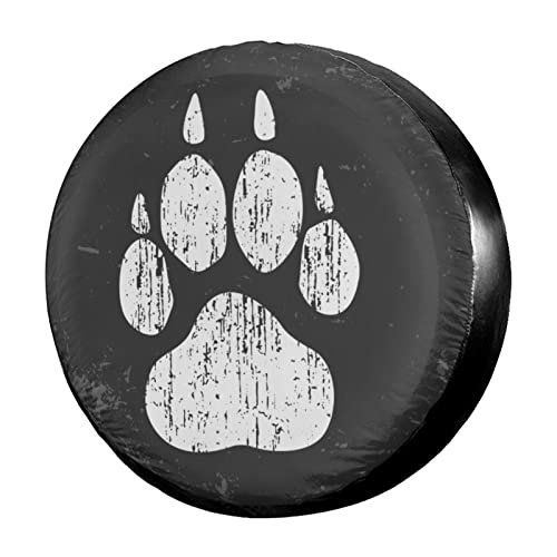 Image of Delerain Dog Paw Print Spare Tire Covers for RV Trailer SUV Truck and Many Vehicle, Wheel Covers Sun Protector Waterproof (15 Inch for Diameter 27 inch-29 inch)