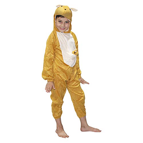 Image of Kaku Fancy Dresses Kangaroo International Animal Costume for Kids - Brown, 7-8 Years | Animal Fancy Dress for Boys & Girls