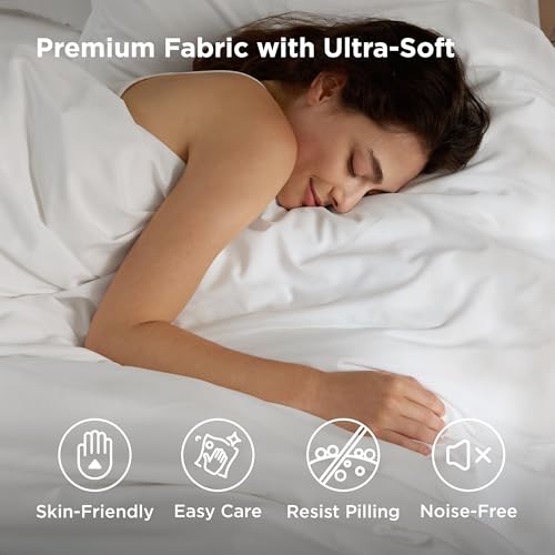 Image of Bedsure Duvet Cover with Fitted Sheet Full - Deep Pocket, Hotel Luxury Soft Double Brushed Bedding Set with Zipper Closure, Includes 1 Duvet Cover, 1 Fitted Sheet, 2 Pillow Shams, NO Comforter, White