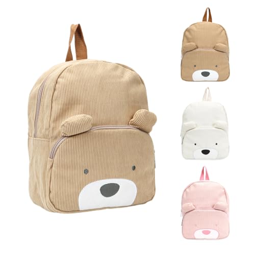 Meleager Kindergartenrucksack Mädchen，Kinderrucksäcke Jungen,Braun,Mini Bär Kita Rucksack ab 2 Jahr, Kleine Geschenke für Kinder