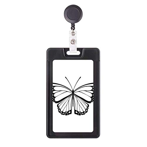 Étui rétractable pour badge papillon noir porte-carte d'identité de bureau