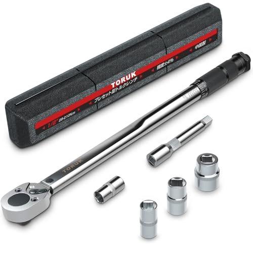 プレセット型 トルクレンチ 車 タイヤ交換 差込角12.7mm(1/2インチ) 28-210N.m ラチェット 14/17/19/21mmソケット 1/2インチエクステンションバー とるくレンチセット