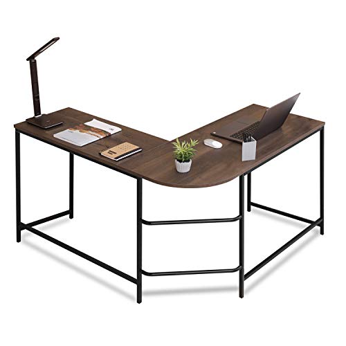 Sekey Home L-Shaped Computer Corner Desk, Writing Workstation, Gaming Desk with Shelf