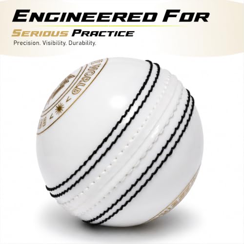 Image of CW Spin White Cricket Ball Water Proof |Practice Training Light Weight 115 Grams |Pack of 4