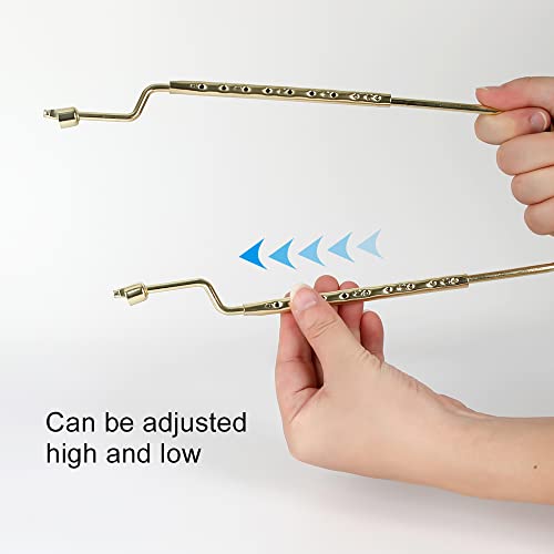 8 9 10 11 12 Inch Lamp Shade Harp Holder, Alucset Adjustable Lamp Harp Kit, Fit Both Standard Lamp Rod And E14 E26 E27 Light Base Uno Fitter Adapter Converter Finial Set, Lampshade Bracket (Gold) #TOP5