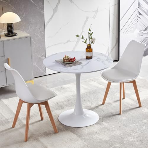 Table à manger ronde moderne scandinave petite table simple de cuisine marbre