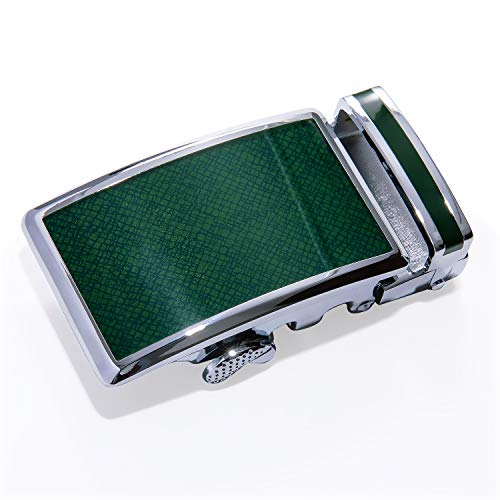 Barry.Wang Tie Set Solid Green Belt for Men Cowhide Leather with Ratchet Buckle St.Patrick's Day Belt Buckle3