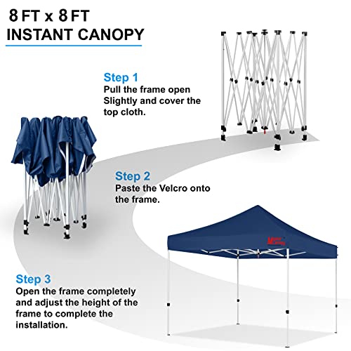 Image of MASTERCANOPY Pop Up Canopy Tent Commercial Grade Instant Shelter (8x8, Navy Blue)