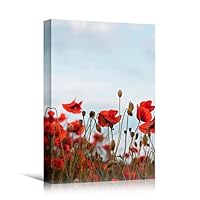 Canvas Wall Art Red Fields Bohemian Colorful Floral Group Multicolor Photography - 12x18 inches