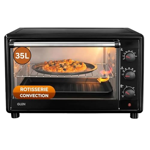 Glen Multi-Function OTG for Kitchen 35 Litre, 2100W, Oven Toaster Griller with 6 Heating Modes, Rotisserie, Convection Fan, Temp. Control, Bake, Grill & Toast,Oven for Baking - Black (SA5035BLRC)