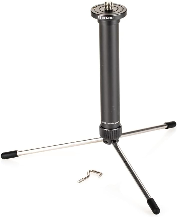 Benro CP2 CenterPod Short Center Column with 3-Leg Mini Tripod for Low Angle and Tabletop Shooting, Detachable Weight Hook and Modular Accessory Design (CP2)