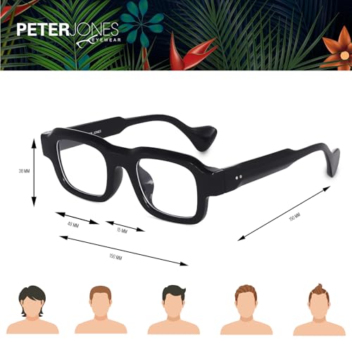 Image of Peter Jones Lenses Unisex Broad Frame Square UV /UB Protected Non-Polarized Sunglasses Medium (3809)