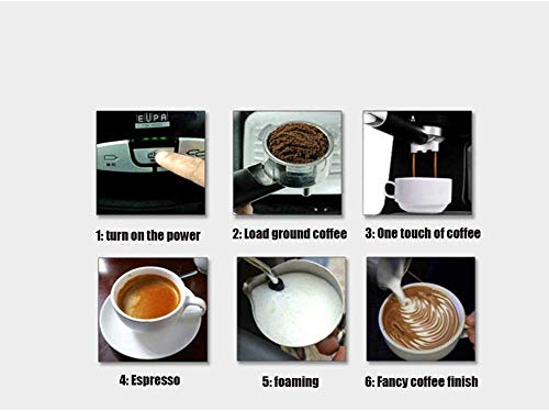 AYDQC Cafetera de café de café Espresso 220V 850W Máquina de café Italia Fancy Coffee Making Machine 1.2L 5-8 Tazas… - Imagen 7