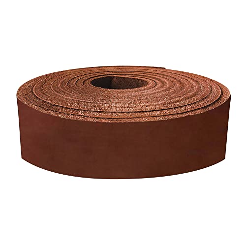 ELW Vegetable Tanned Leather 8-10 oz (3.2-4mm) Russet Straps, Belts, Strips Size: 1"x72" (2.5x182cm) Full Grain Veg Tan Tooling Leather Cowhide Heavy Craftsmen Grade AB for DIY, Tooling, Carving -  European Leather Works