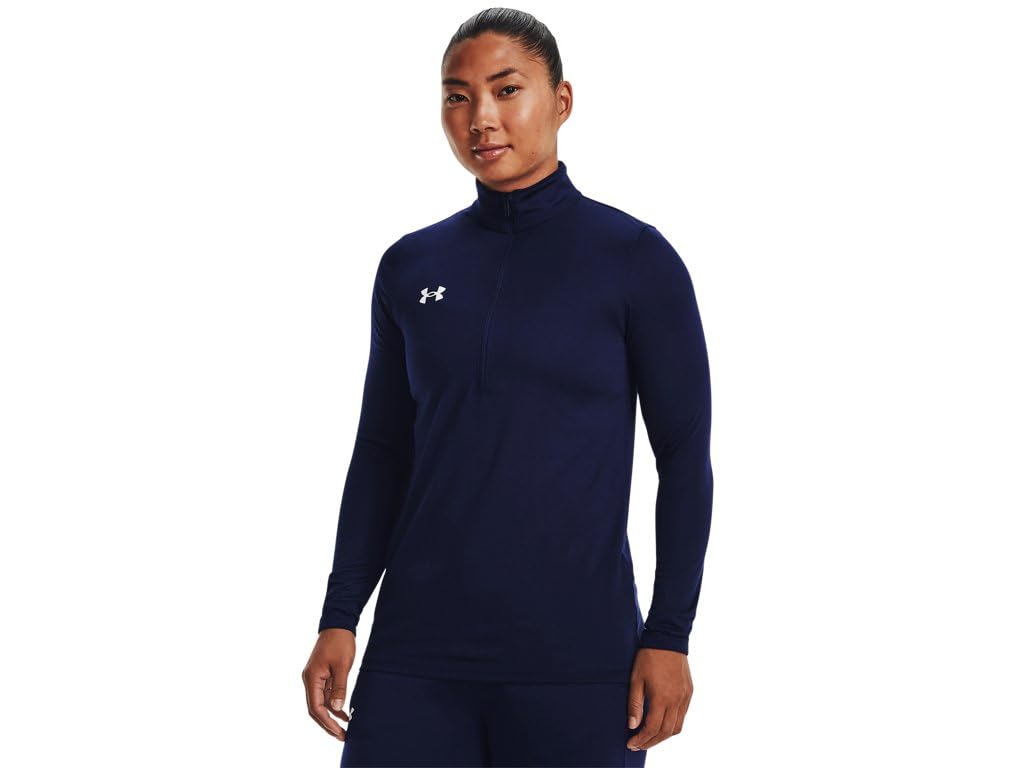 Under Armour Team Tech Womens Long Sleeve Half Zip M Midnight Navy-White