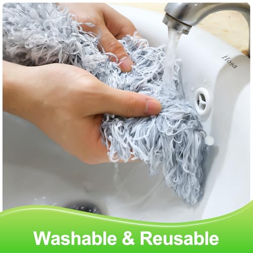 Fogray Extendable Feather Duster, Bendable Microfiber Long Handled with Extra Telescopic Extending Pole and Soft Silicone Cap, Washable Duster for Cleaning Roof, High Ceiling Fan, Blinds, Cobweb