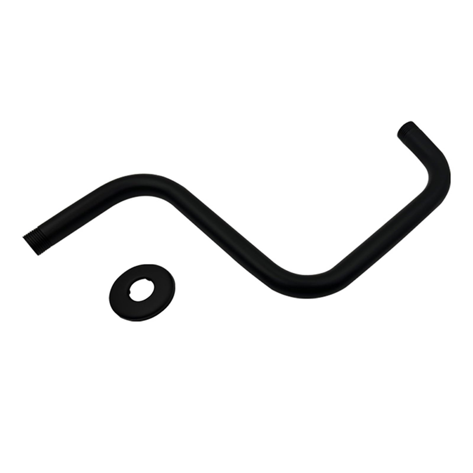 Shower Head Extension Arm 13inch Rise Gooseneck Risers Installs for Use in Bathroom(Black)