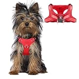 Dog Harness Step in Dog Vest Harness, Reflective Adjustable Puppy No Pull Harness Breathable Soft for Small and Medium Dogs Cats, Red, XXS