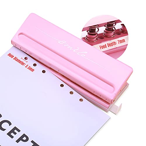 image for YaSao Adjustable 6-Hole Desktop Punch Puncher for A4 A5 A6 B7 Dairy Pl