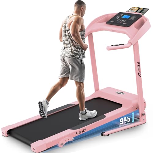 Image of Incline Treadmill Foldable, Smart Portable Treadmills for Home with Body Fat Measurement & Heart Rate Sensor, 3.5HP Heavy Duty Folding Treadmill 400 LB Capacity with Silent Shock Absorption