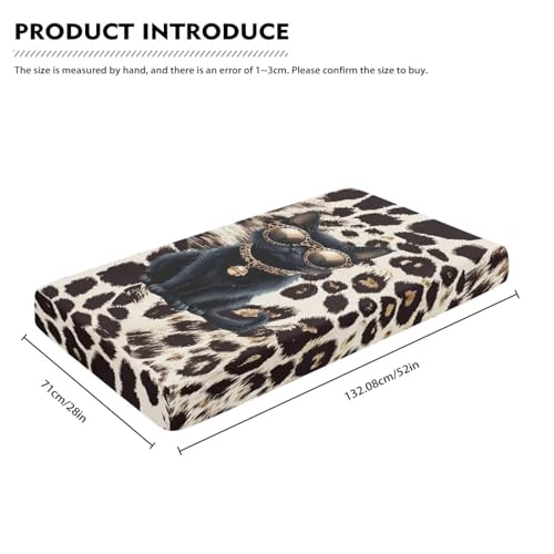 Image of Cute Cat Crib Sheets for Baby Girls Super Soft Standard Crib Mattress Cover Cow Print Breathable Fitted Crib Sheet (28''x 52''), Cute Kitten Home Decor