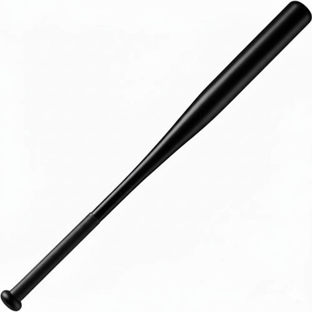 Baseballschläger aus Stahl, 71 cm, verstärkt, sehr widerstandsfähig, Gewicht 1 kg, Schwarz, Farbe Silber oder Rot, mit Grip 28 Zoll