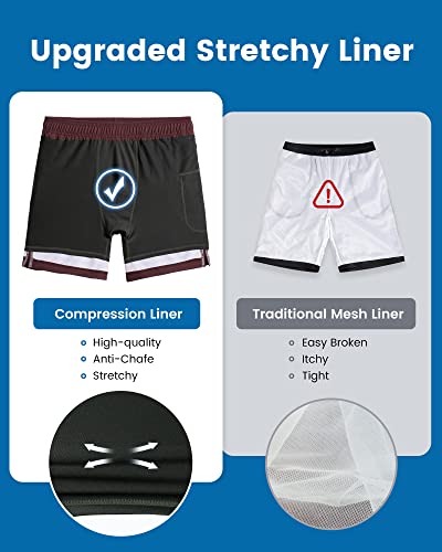 Image of maamgic 2 in 1 Mens Swim Trunks 7 Inch Swim Shorts Swim Suits Board Shorts