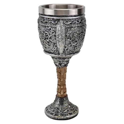 MUELODSIC Copa de Licor de Terror Diseño Calavera 3D Copa Decorativa de Resina y Acero Inoxidable Base Gruesa y Estable para Fiestas de Halloween y Resistente
